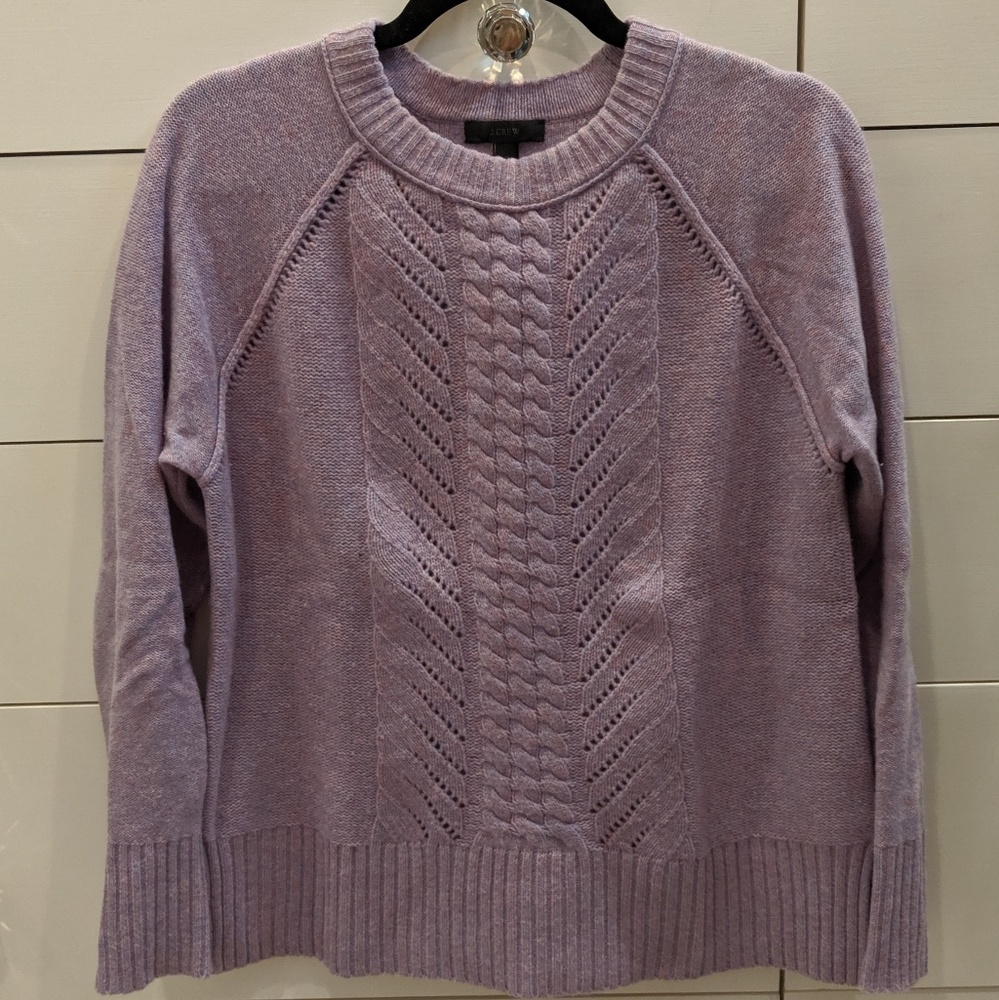 J.Crew lavender cable knit sweater